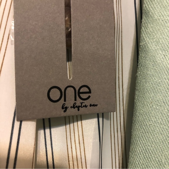 One by Chapter One Linen Open Front Blazer with Striped Lining - Picture 12 of 15